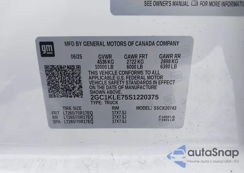 2025 Chevrolet Silverado 2500Hd 4Wd Standard Bed Work Truck z USA, uszkodzony, nr VIN 2GC1KLE75S1220375